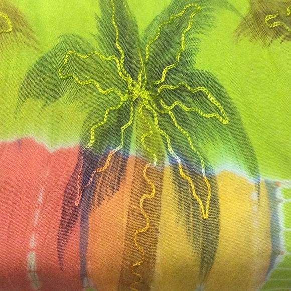 - - Tropical dress with asymmetric hem - Picture 2 of 4